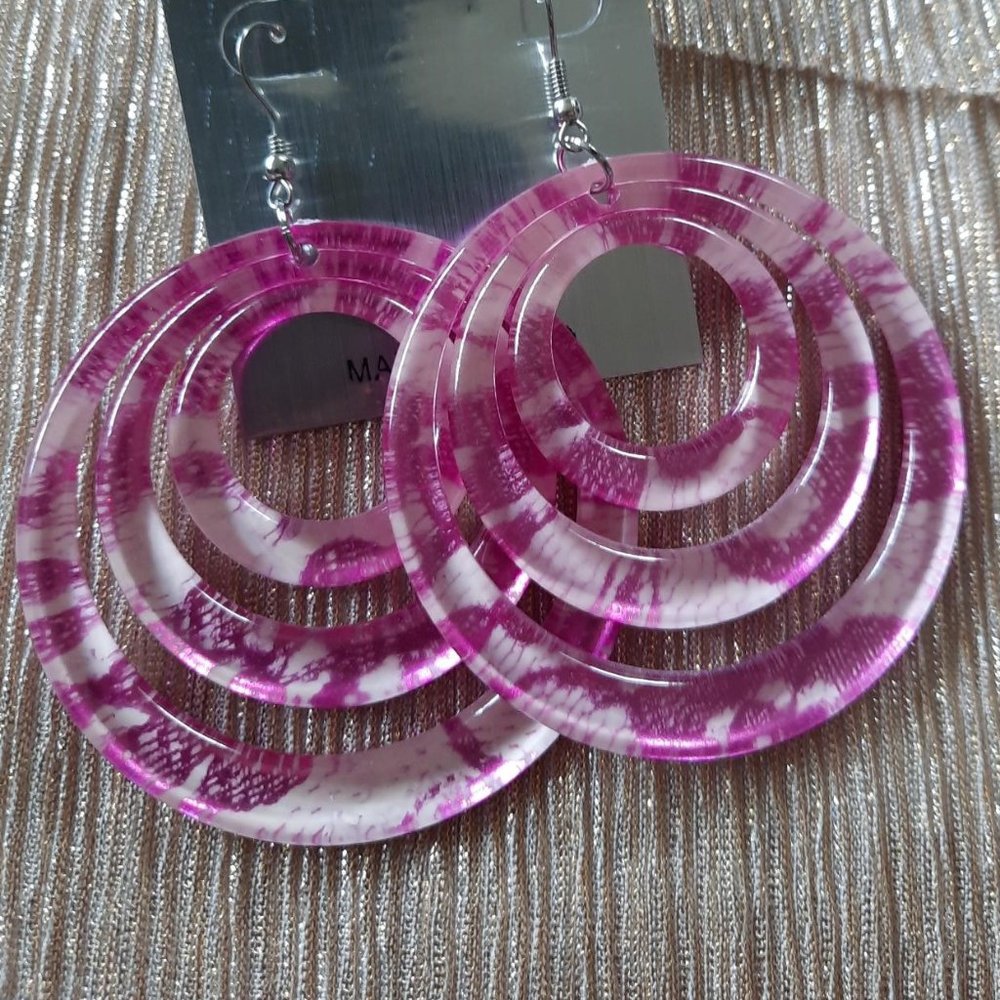 Acrylic Rings Earrings, assorted colors